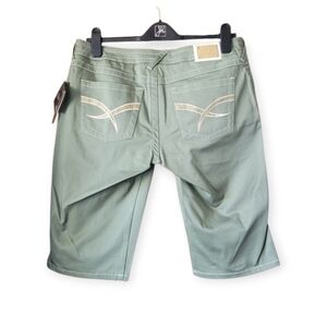 NWT Y2K Baby Phat Stretch Jean Shorts in Olive Green size 29